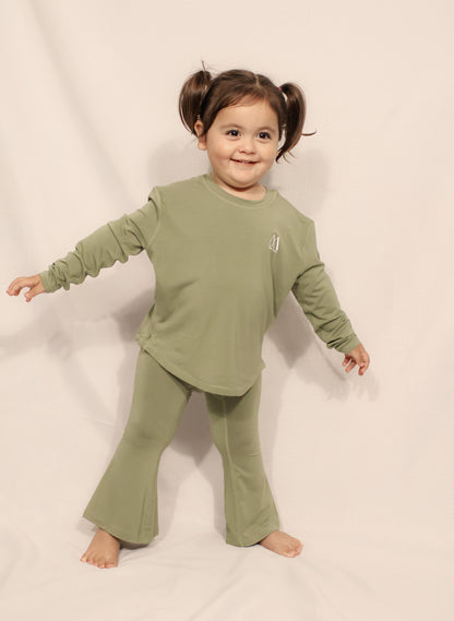 Cozy Flare Pants - Olive