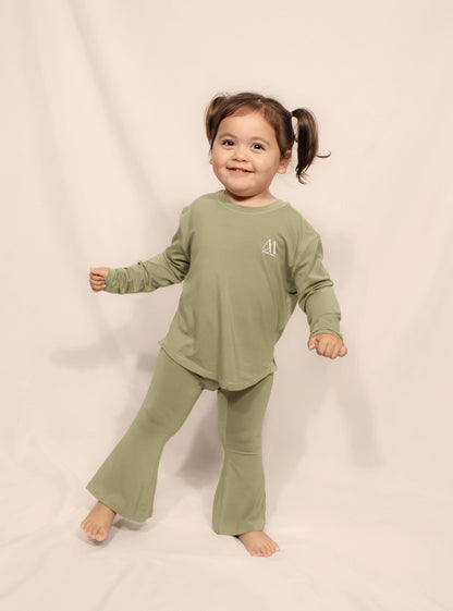 Cozy Flare Pants - Olive